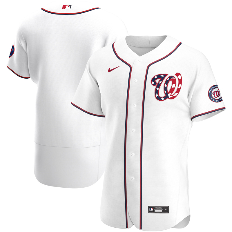 Men Washington Nationals Nike White Alternate 2020 Authentic Jersey ->washington nationals->MLB Jersey